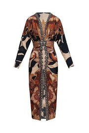 Eva | Sun Escape Unique Print Dolman Midi Dress