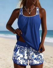 Marie™ | Printed Tankini Top and Shorts Two-Piece