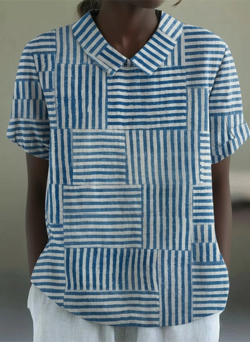 Amelia | Striped Patchwork Shirt
