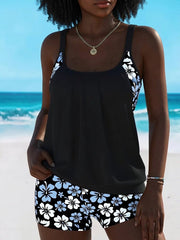 Isabellah | Blue Floral Tankini Set