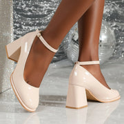Celeste | Patent Strap Heels