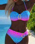 Sofia™ | Halter Neck Leopard Print Gradient Swimsuit