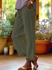 Wren – Relaxed Contrast Trim Cropped Pants