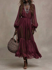 Gerda | Elegant V-Neck Midi Dress
