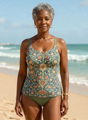 Madylyn | Vibrant Swimsuit Tankini with Boxer Set