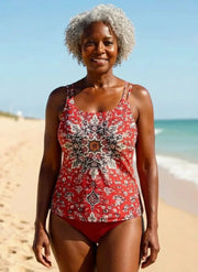 Madylyn | Vibrant Swimsuit Tankini with Boxer Set