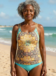 Madylyn | Vibrant Swimsuit Tankini with Boxer Set