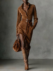 Milae | Suede Shirt Dress