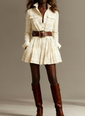 Vintaje Red and Brown Checked Mini Dress (Includes Belt)