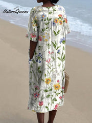Women's Vintage Floral Casual Flowing Dresz