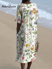 Women's Vintaje Floral Casual Flowing Dress