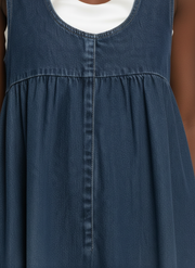 Karen | Vintage Washed Soft Cotton Feel Denim Maxi Dress