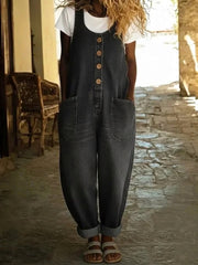 Ruth | Vintage Washed Cotton Denim Overalls
