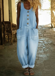 Ruth | Vintage Washed Cotton Denim Overalls