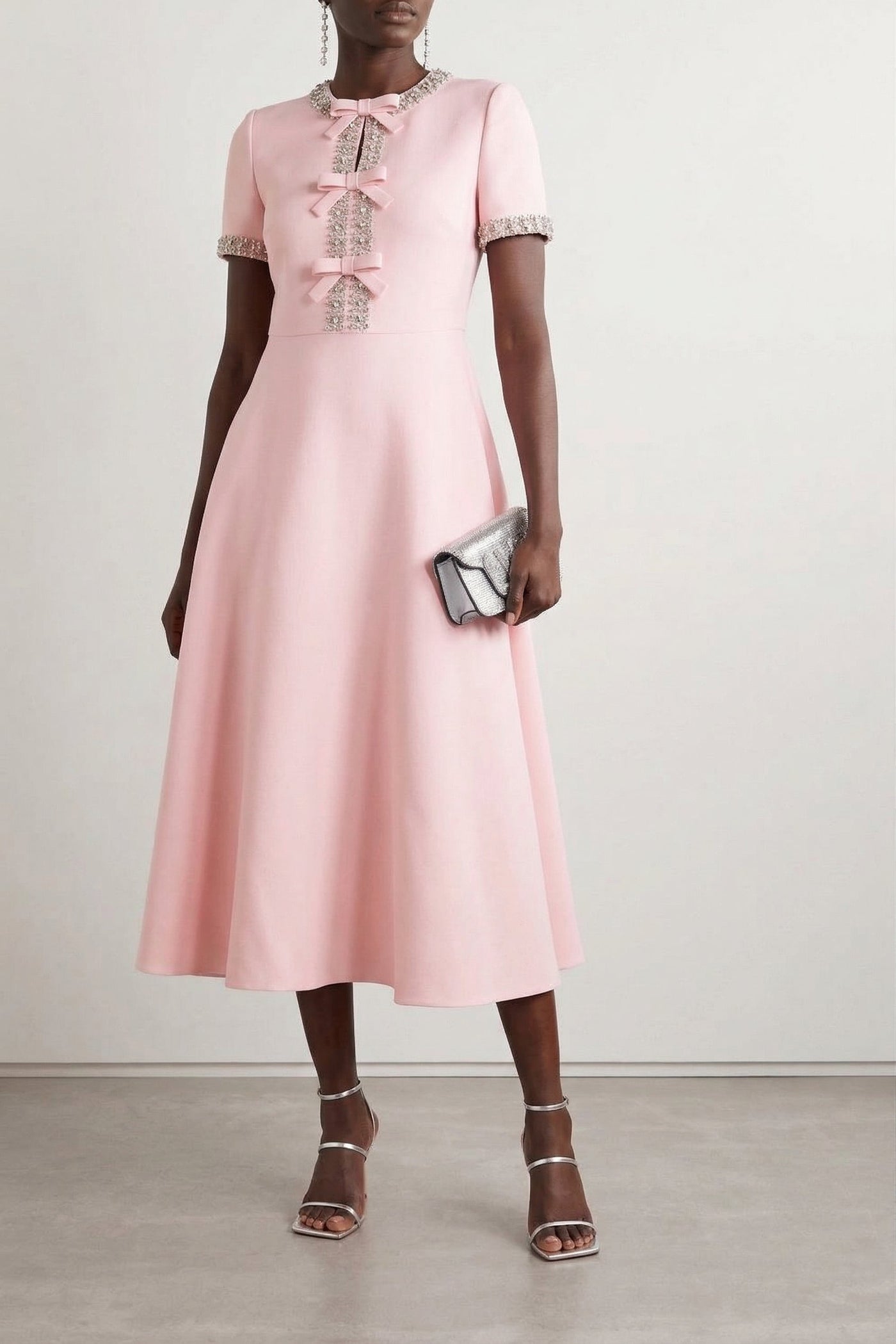 Zoe Bow with Crystal Embellished Midi Dress